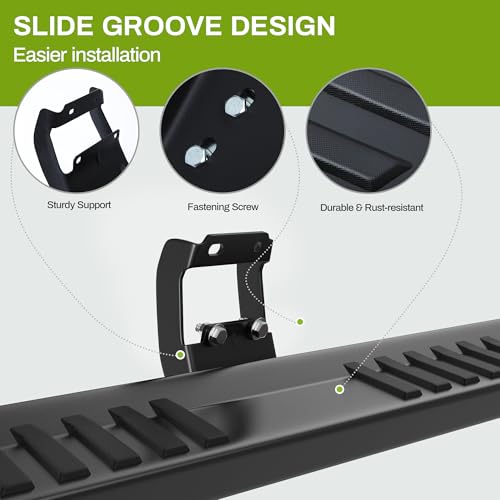 Estribos de acero inoxidable negros 6 pulg para Ford F150 y F250 miniatura 3