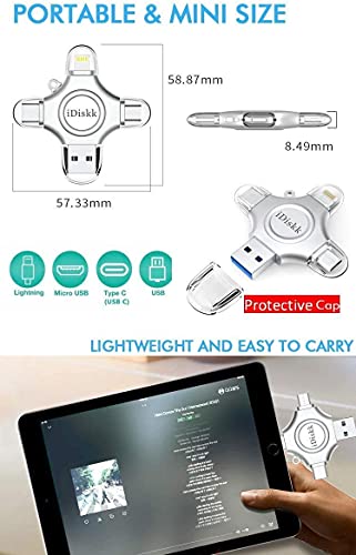 iDiskk 512 GB MFI zertifizierter Fotospeicher für iPhone USB-Stick für USB-C iPad Android Samsung USB für iPhone 14/13… – Bild 5