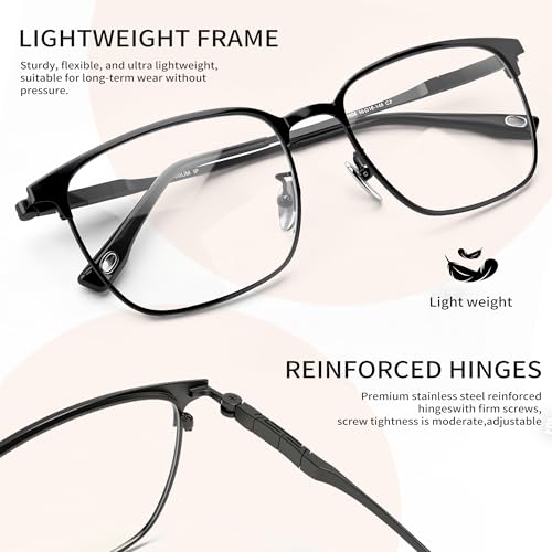 Image of SooGree Blue Light Blocking Glasses Men Women Anti Blu-Ray Clear Gaming Glasses Half Frame UV 400 Anti Eyestrain Computer