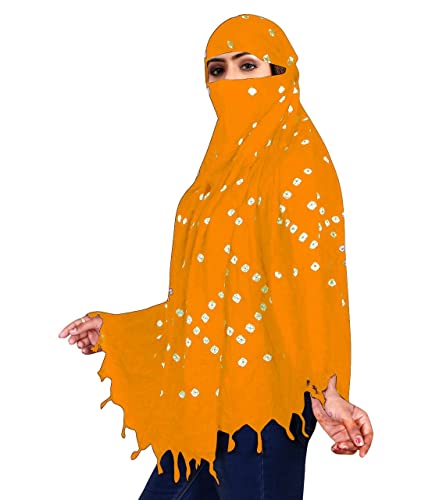Image of Cotton Long Scarf Cum Mask Scarves Usable for Vehicle Driver | White Printed Design Fabric | Universal Size | Soft & Breathable Sun Protection | For Girl & Women