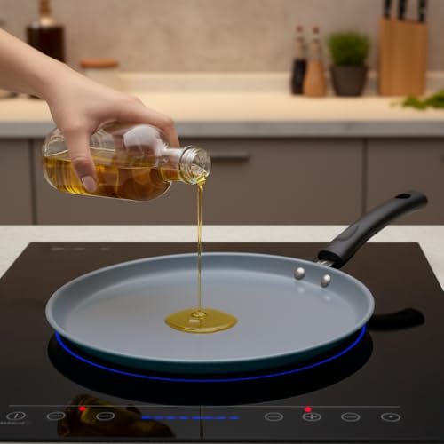 Image of LAZYwindow Cookware Combo Set, Induction Base Elite Nonstick Dosa Tawa with Plastic Whisker and Hand Blender