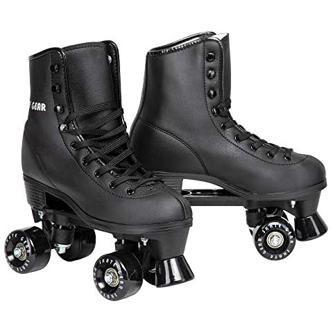C SEVEN C7skates Retro Design Quad Roller Skates (Soft Black, Women's 10 / Men's 9) Cover