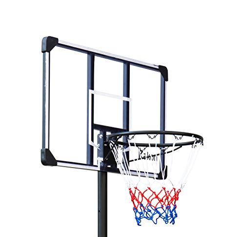 Rakon Portable Basketball Hoops & Goals Basketball System with 42 Inch Backboard, Height Adjustable 6.2ft -8.5ft for Adult Youth Kids Indoor Outdoor Use
