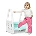GOPLUS Escabeau pour Enfant, Marchepieds d’Enfant avec Accoudoirs, Tabouret Enfant avec 2 Marches Antidérapant pour Apprentissage, pour Salle de Bains/Toilette (Bleu)