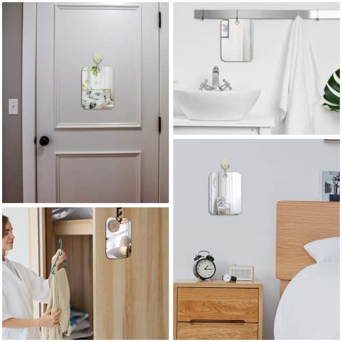 Junebrushs 2 Pack Medium Shower Mirror For Shaving (6 × 8 Inch) Fogless Shatterproof Mirror For Shower Wall Hanging Bathroom Handheld Makeup Mirror For Men Portable Travel Camping Mirrors #TOP6