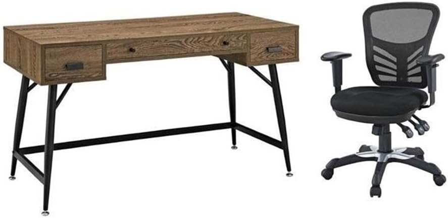 Home Square 2 Piece Office Set with Office Desk and Chair