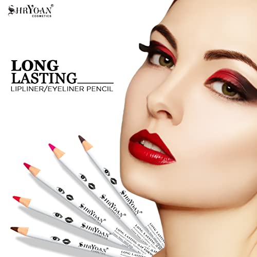 Shryoan Long Lasting iLip Formula Lipliner & Eyeliner Pencil Set | Smooth Glide, Matte Finish | Non-drying | 12 Shades (21.6g) - Image 2