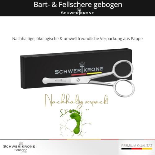 SCHWERTKRONE® Fellschere für Hunde Pfotenschere Gebogen Hundehaar-Schere Haarschere abgerundet (11,5 cm)