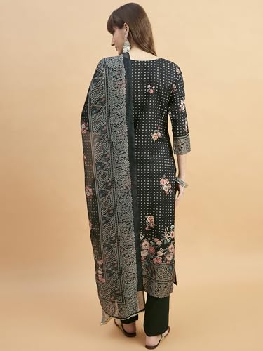 Image of SheWill Kurta Sets for Women - Red Rayon Aari Hand Work with Digital Floral Print Kurta with Pant and Chanderi Dupatta |Stylish Printed Summer Kurti Set