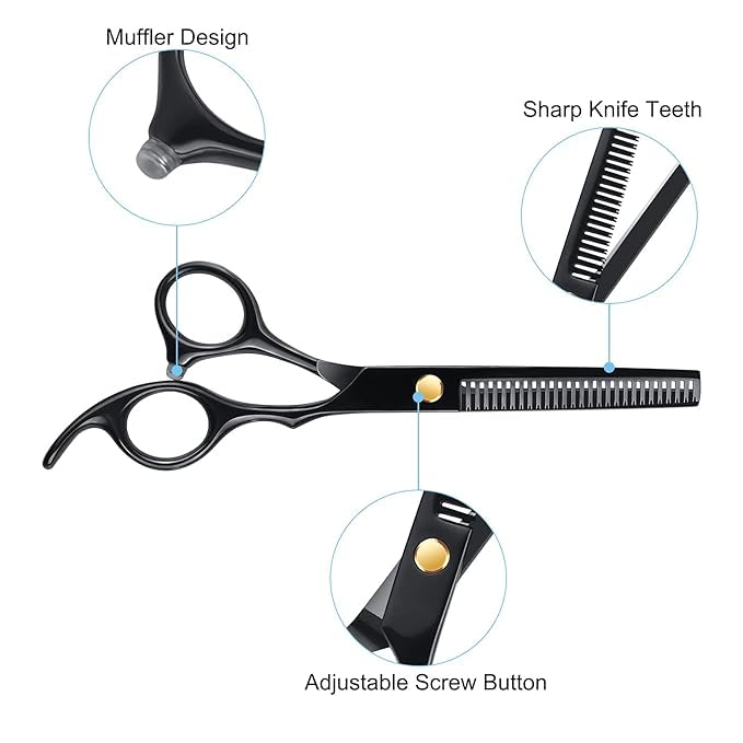 Feelhigh Professional Stainless Steel Barber Salon Hair Cutting Thinning Scissors Hair Cut Scissor with Comb 1