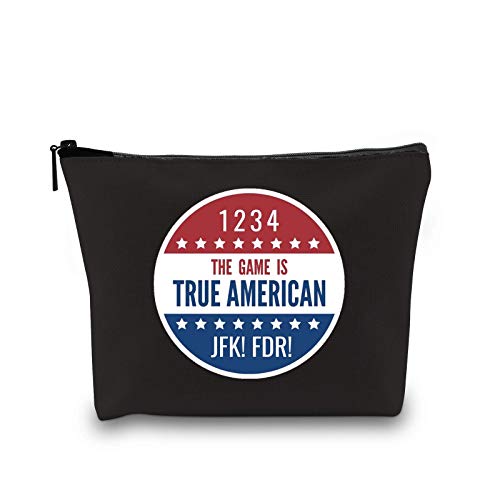 WCGXKO New Girl Inspired Gift The Game Is True American Zipper Pouch Cosmetics Bag For Fans (JFK! FDR!)