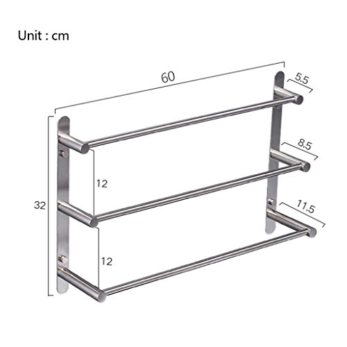 Support de serviette triple niveau pour balcon et salle de bain - 2