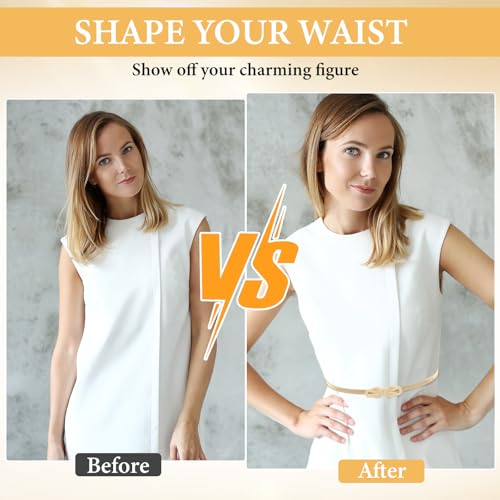 Ouligay Skinny Belts for Women Dresses Gold Belts Metal Chain Belt Woman Fashion Gold Dress Waist Belt Elastic Pendant Chain for Ladies Dresses4