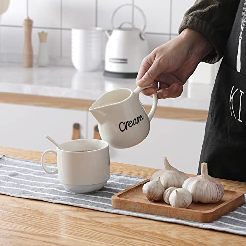 Ontube Porcelain Creamer, Ceramics Milk Creamer Pitcher 12Oz (White) #TOP1