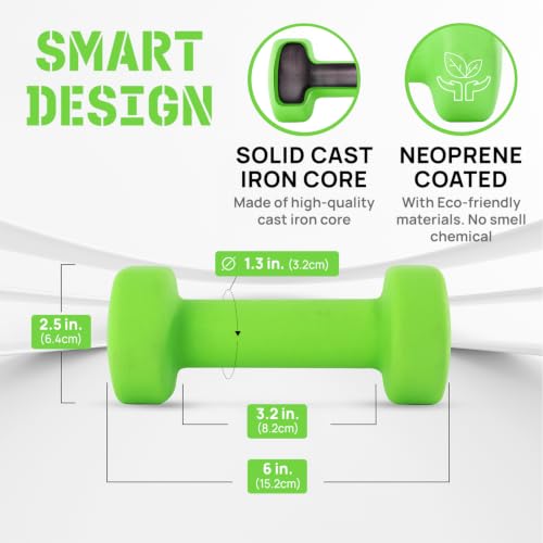Image of Yes4All Neoprene Dumbbells, Pairs and Sets with Rack for Home Workouts