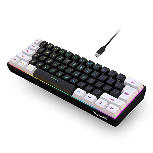 Snpurdiri - Teclado para juegos con cable 60%, teclado para...