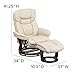 Flash Furniture Allie LeatherSoft Upholstered Recliner with Ottoman Footrest, Padded Swiveling Recliner Chair and Ottoman Set, Beige