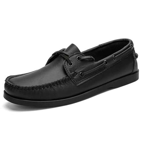 Men's Loafers Classic Leather Business Casual Uniform Office Formal Shoes Retro Lace Up Casual Walking Driving Leather Shoes