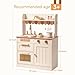 ROBOTIME Play Kitchen for Kids Toddlers, Wooden Pretend Play Kitchen Set Toy with Cutting Food Set, Toys Kitchen Gift for 3+ Year Old Kids, Girls & Boys