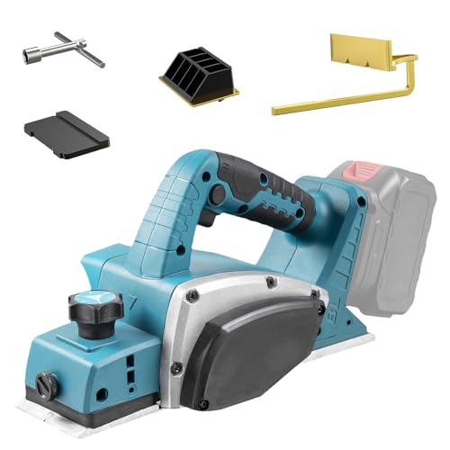Rabot sans fil compatible avec batterie Makita 18 V, rabot électrique 15000 tr/min, largeur de rabot 82 mm, profondeur de coupe 2 mm, rabot électrique pour...