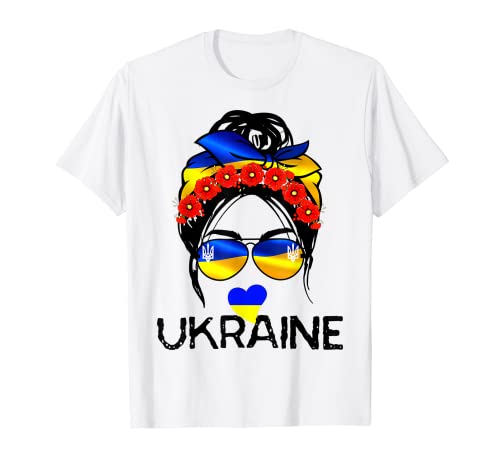 Bandera ucraniana, Ucrania Orgullo Mujeres Messy Bun Free Ucrania Camiseta