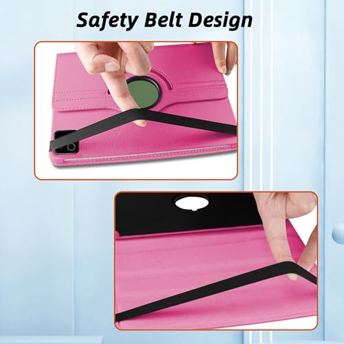 Image of TGK 360 Degree Rotating Flip Cover Case for Xiaomi Mi Pad 8 /8 Pro /Mi Pad 7 /7 Pro 11.2 inch Tablet (Hot Pink)