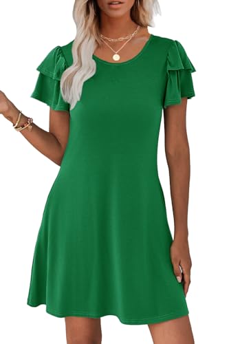 Hount St. Patricks Day Dresses 2026 Casual Summer Sundresses Short Dresses Mini Dress Green L