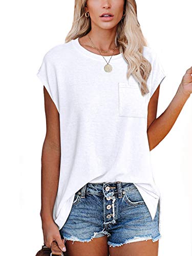 Xieerduo White Short Sleeve Shirt Women Shirts For Women Casual Summer White L #TOP12