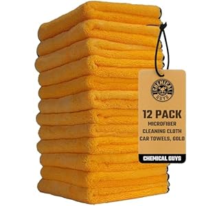 Chemical Guys MIC_506_12 – Toallas profesionales de microfibra de alta calidad, color dorado, color dorado, 16 x 16 pulgadas, paquete de 12 unidades