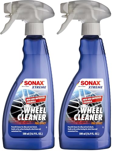 Image of SONAX Wheel Cleaner Full Effect (230200) | Non-Acid Rim Cleaner | Color Changing Wheel-Cleaner-| Brake Dust-Cleaner-| Non-Acid Iron Remover-| (500 ml or 16.9 fl. oz.),(Pack of 2)
