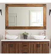 Picture of Whisen White Distressed Beaded Round Wood Decorative Wall Mirror ...