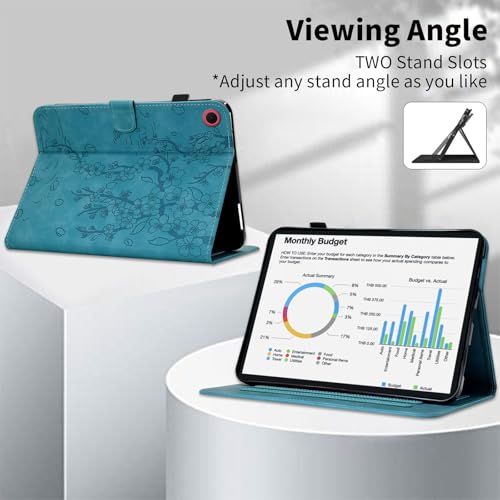 Coque Samsung Galaxy Tab S9 support arrière rigide cuir PU fleur stand