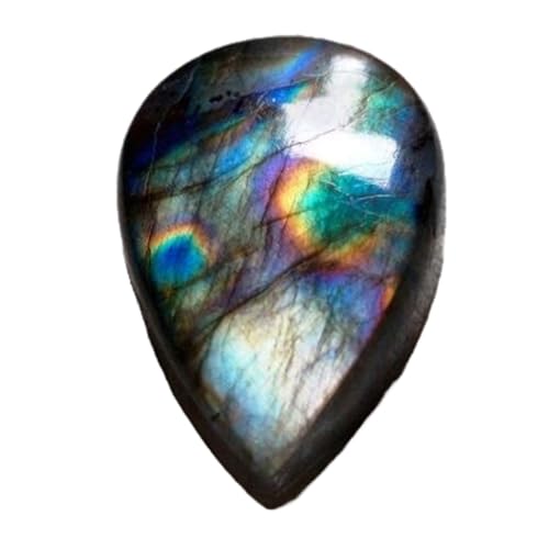Cabochon labradorite naturelle poire 25x17x7mm pour bijou DIY bague