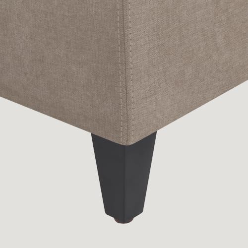 Image of Storage Ottoman Bench, 50.3 inch Fabric Upholstered End of Bed Bench (Brown)