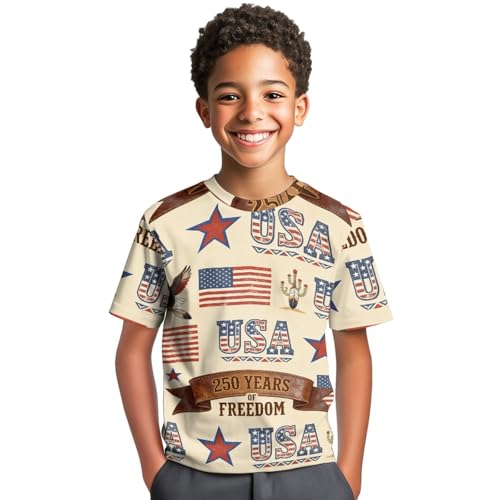 Image of Kids Graphic T-Shirt Boys Girls Novelty Tees Top Short Sleeve Shirts Summer Blouses 3-16
