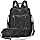 Leathario Zaino Donna in Pelle Vegana Impermeabile Antifurto,Borsa Elegante 3-in-1,Zaino da Lavoro, Viaggio e Uso Quotidiano(Nero Opaco)