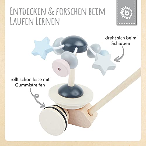 Bieco Lauflernspielzeug Schiebetier mit Sternenmuster aus Holz