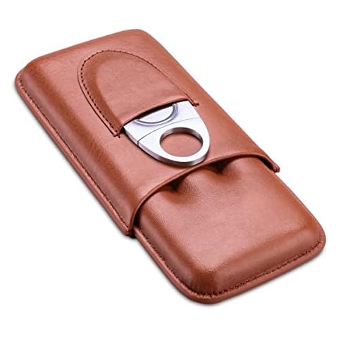 CIGARLOONG Leather Humidor for 3 Cigars Cover