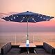 Solar-LED-beleuchteter Terrassenschirm, solarbetriebene Sonnenschirm-Lichter, Garten-Sonnenschirm, Lichtleiste, farbiges Licht für Terrasse, Strand (warmweiß)