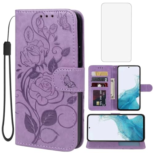 Housse Galaxy A54 5G fleurie idéale pour voyager léger avec vos cartes de crédit