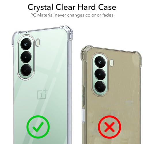 Image of Jkobi Shockproof Crystal-Clear Back Cover for OnePlus Nord CE 6 Lite (Anti Yellow Case | Drop & Camera Protection | Hard Polycarbonate)