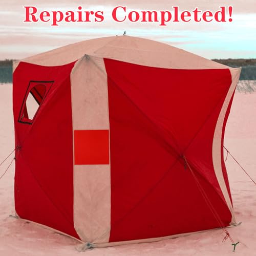 Kit de parche de refugio de hielo rojo para acampada invernal y pesca 7