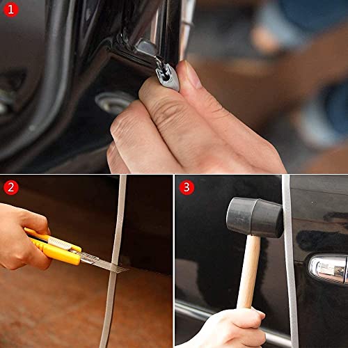 Image of SPIREX Black Anti-Scratch Anti-Collision Heavy Duty Edge Guard Door Protection U Shape Edge Trim Rubber Seal Protector Rubber Clips Fit for All Cars - 5 Meters