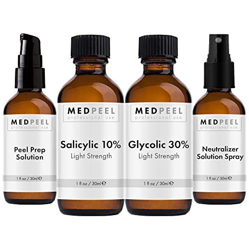 MedPeel Glycolic Acid Peel - Light Strength Chemical Peel Set - with Alpha & Beta Hydroxy Acid Face...