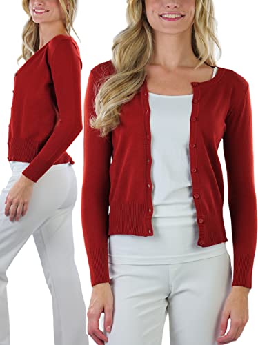 Image of ToBeInStyle Women's Long Sleeve Button Down V-Neck Cardigan