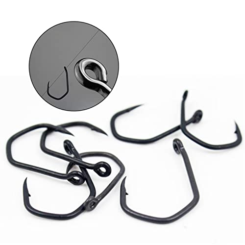 HNHYNSY Angelhaken 10 stücke High-Carbon Steel Carp Fishing V-Kurve Stachelhaken Wels Haken 2/4 / 6/8# Angelausrüstung… – Bild 5