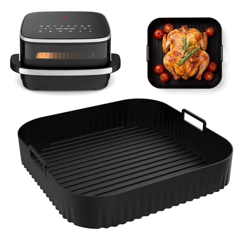 Exsink Molde Air Fryer Silicona para Moulinex Easy Fry XL Surface, 27cm Moldes Silicona Freidora de Aire para Tefal Easy Fry XL Surface, Bandeja Silicona Air Fryer Recipiente Air Fryer Accesorios