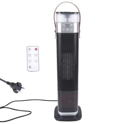 Fafeicy Combo de Ventilador con Calentador de Torre, Calentador de Cerámica por Infrarrojos de 2000 W con 4 Modos y Control Remoto, Oscilación de 90 °, Protección contra (Enchufe de la UE)
