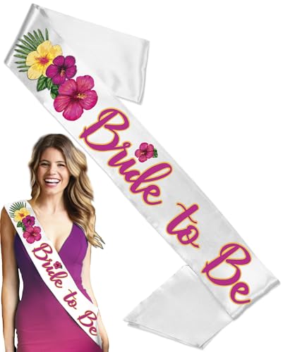 RhinestoneSash Tropical Bride Sash - Bridal Shower Accessories - Tropic Like Its Hot, Last Splash Bachelorette Party