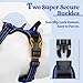 rabbitgoo Dog Harness No Pull with 2 Leash Clips, Adjustable Soft Padded, Reflective Oxford No Choke Pet Vest with Easy Control Handle for Large Dogs, Dazzling Blue, L
